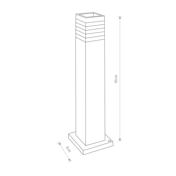 Lampadaire noir KARALIS Aluminium 65cm Lampe