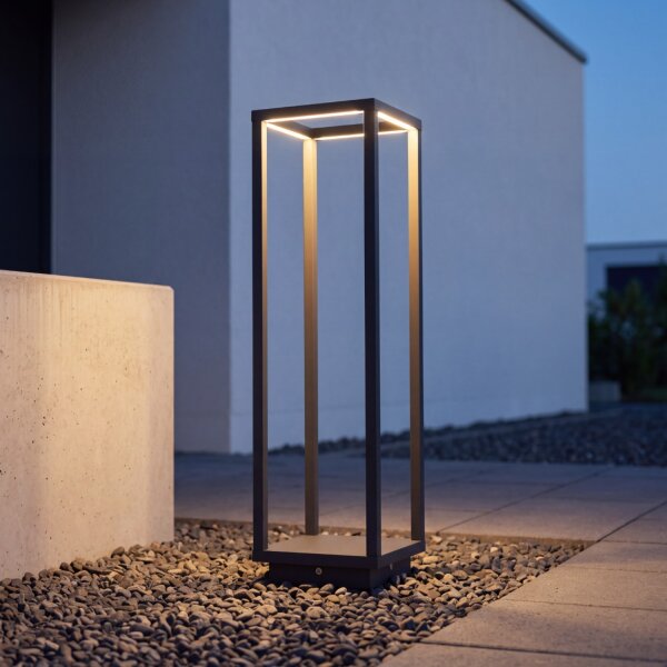 Lampadaire LED extérieur anthracite IP54 388lm élégant