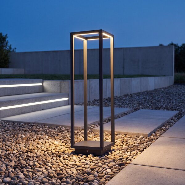 Lampadaire LED extérieur anthracite IP54 388lm élégant