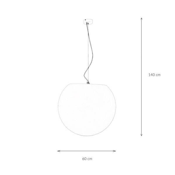 Grande lampe à suspendre pour lextérieur en blanc Ø60cm