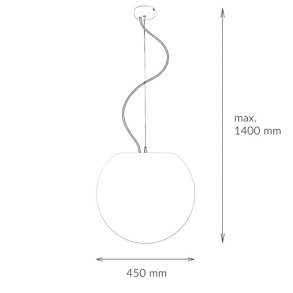 Suspension dextérieur Blanc rond Ø45cm