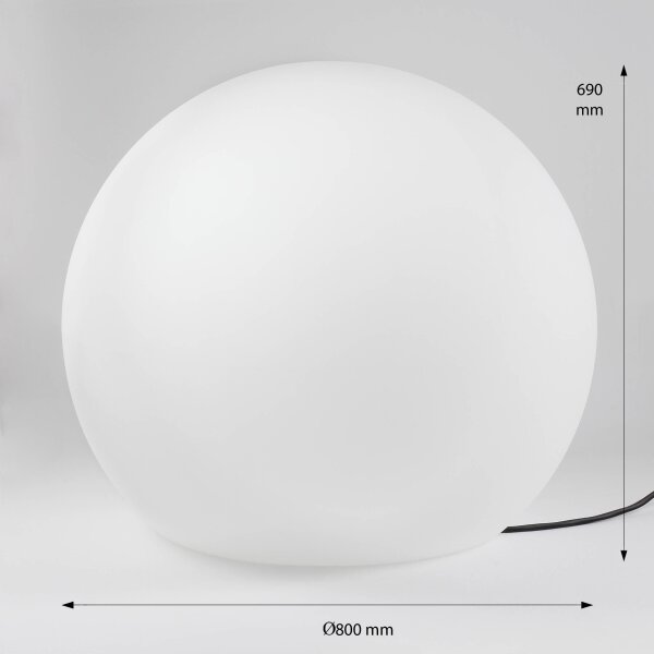 Lampe de jardin XXL en blanc Boule Abat-jour Ø80cm