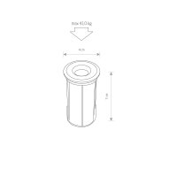 Lampe LED encastrée FIONA chrome aluminium IP67 Lampe