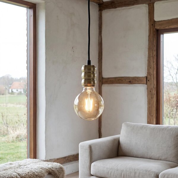 Lampe à suspendre réglable Vintage E27 en bronze