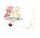 Applique murale style rustique blanc tissu abat-jour roses E27