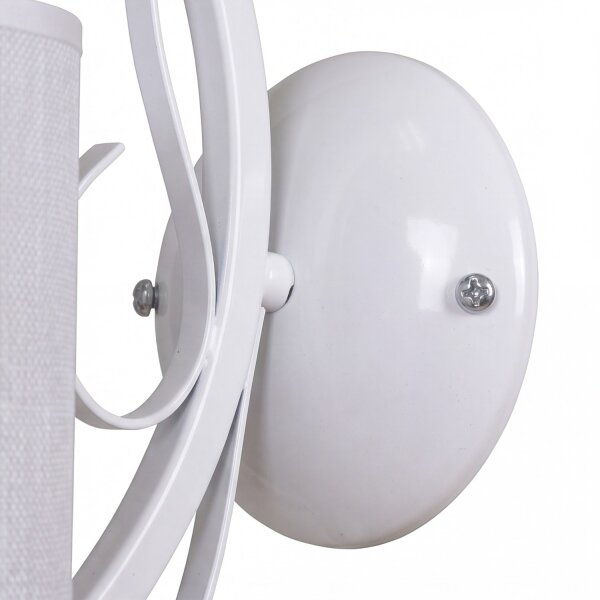Applique murale Blanc Cristal Métal Tissu Abat-jour E27