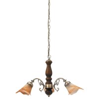 Lampe à suspendre rustique avec abat-jour en verre...