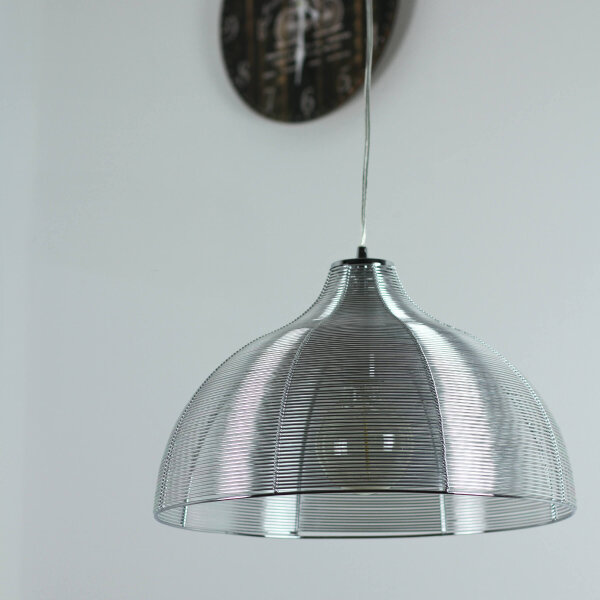 Lampe à suspendre réglable en hauteur Moderne en argent
