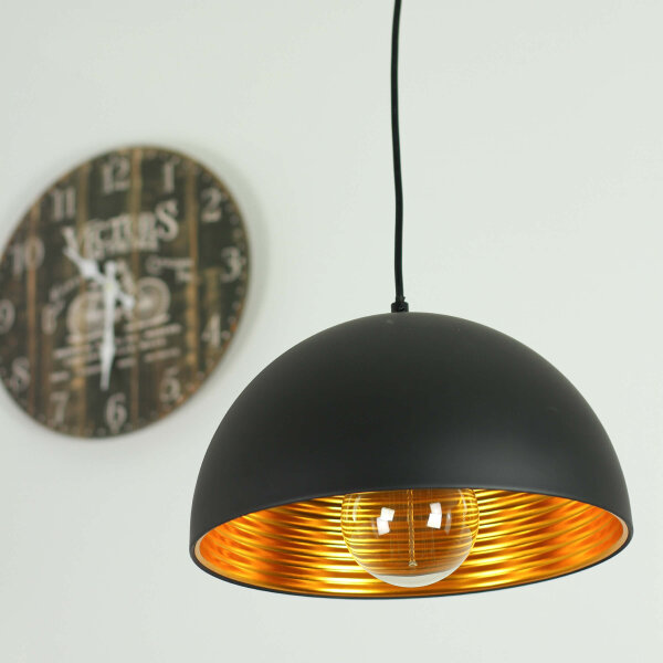 Loft lampe suspendue noir/or