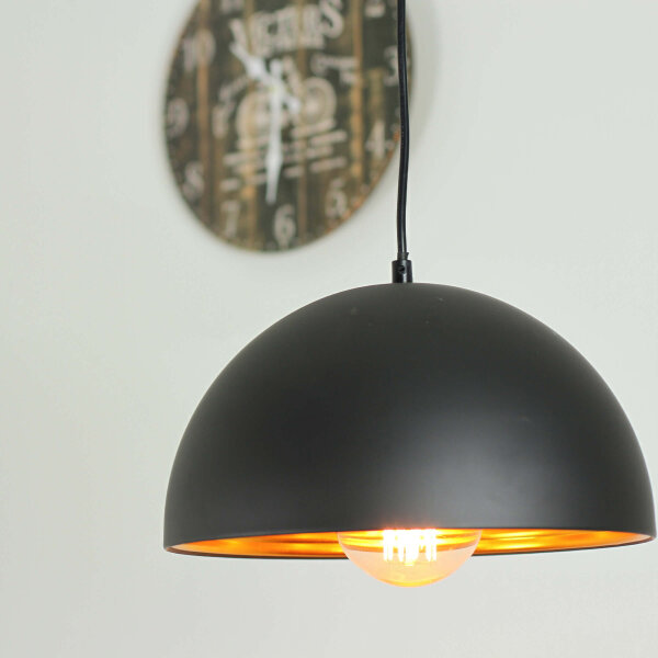 Loft lampe suspendue noir/or
