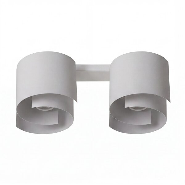Plafonnier blanc métal design rond 2x GU10