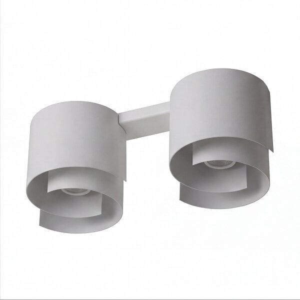 Plafonnier blanc métal design rond 2x GU10