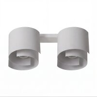 Plafonnier blanc métal design rond 2x GU10