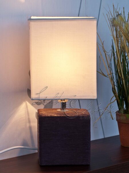 Lampe de chevet blanc marron E27 H:30cm Céramique
