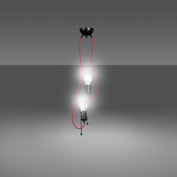 Lampe de chambre denfant Bobby Noir Rouge Aventure