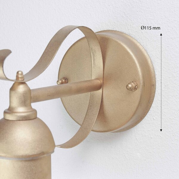 Applique murale dextérieur en or clair rustique