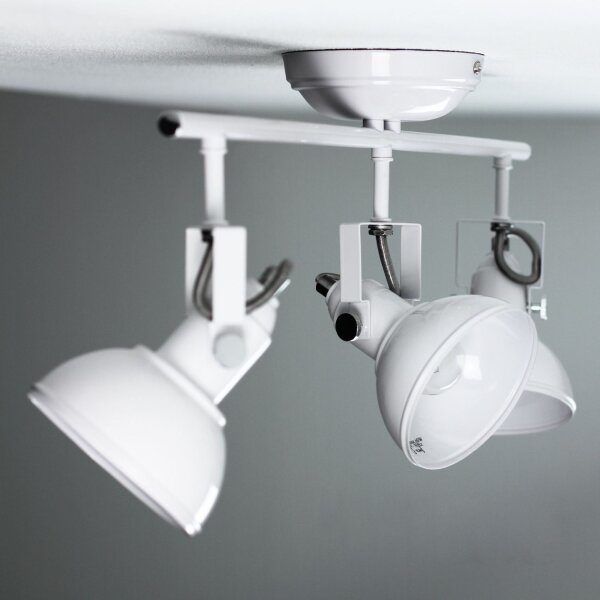 Projecteur rétro orientable blanc 3-flmg E14 GINA