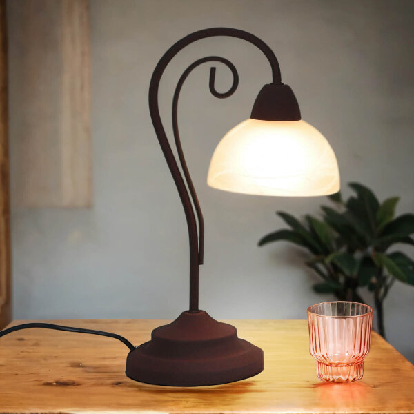 Lampe de table rustique Country couleur rouille