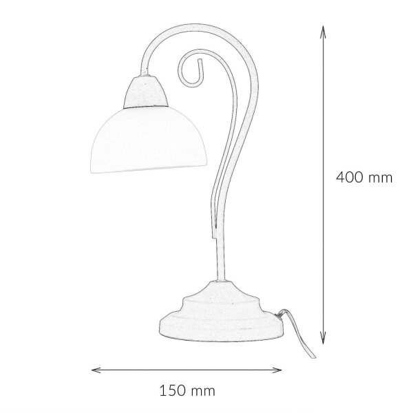 Lampe de table rustique Country couleur rouille