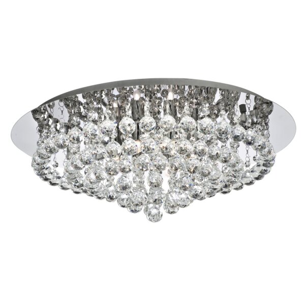 Lampe de plafond en cristal classique en chrome