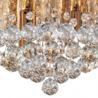 Klassische Deckenleuchte Gold Kristall Glas Metall 4x G9...