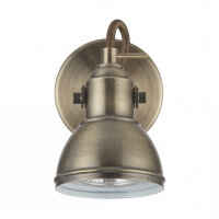 Wandspot Metall Messing schwenkbar B:10 cm GU10 Retro