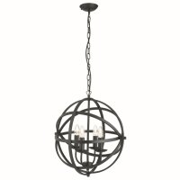 Lampe &agrave; suspendre en noir 4-flmg
