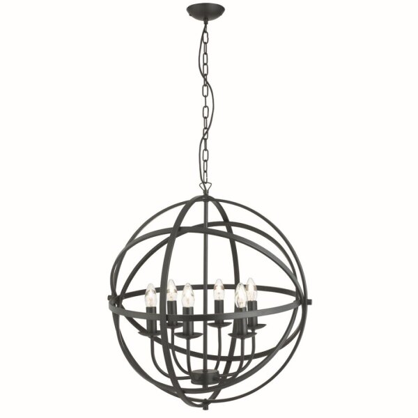 Lampe à suspendre en noir 6-flmg