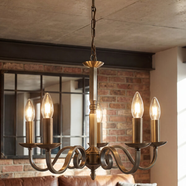 Lampe à suspendre rustique 5-flmg.