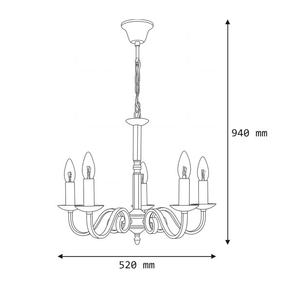 Lampe à suspendre rustique 5-flmg.