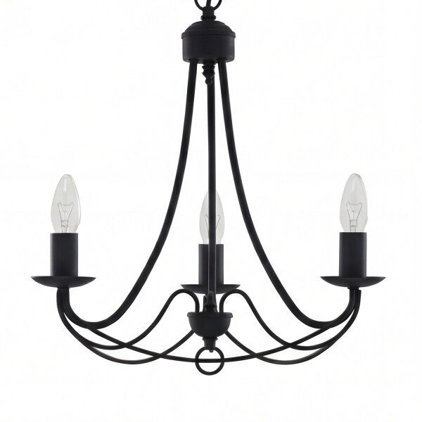 Lustre en noir mat 3-flmg.