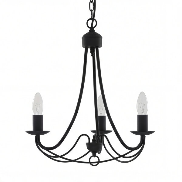 Lustre en noir mat 3-flmg.