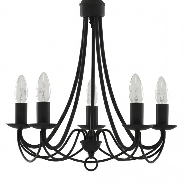 Lustre en noir mat 5-flmg.