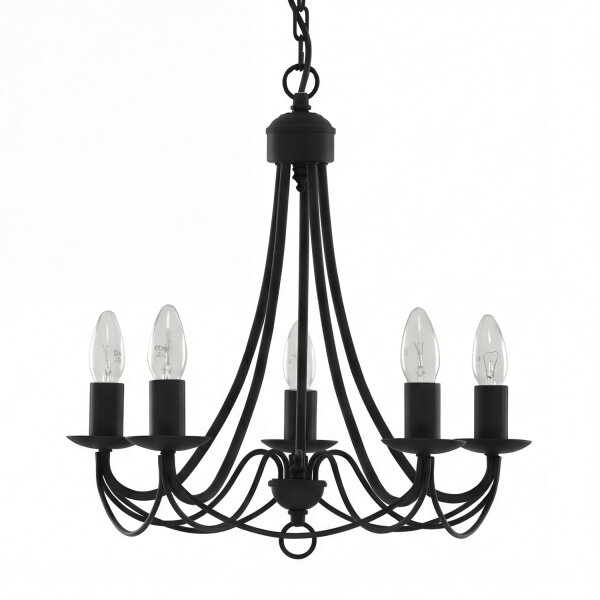 Lustre en noir mat 5-flmg.