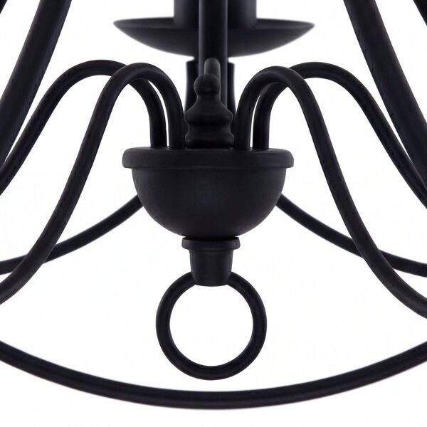 Lustre en noir mat 5-flmg.