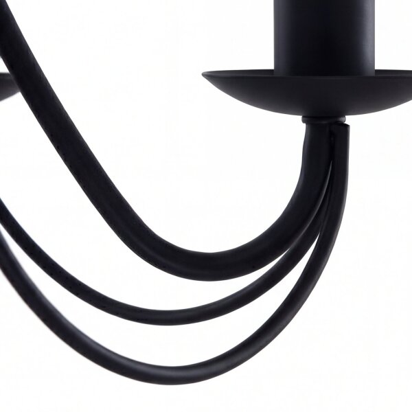 Lustre en noir mat 5-flmg.