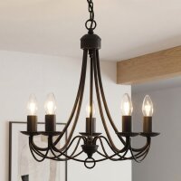 Lustre en noir mat 5-flmg.