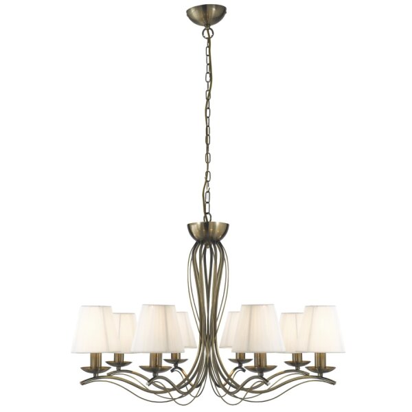 Lampe à suspendre 8-flmg. style art nouveau laiton