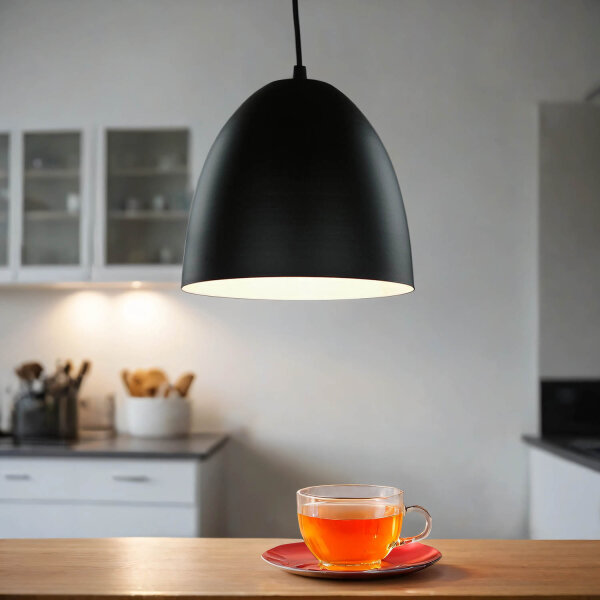 Lampe à suspendre Noir intérieur Blanc Rétro ronde Table à manger