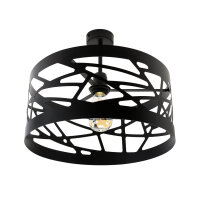 Plafonnier moderne noir m&eacute;tal Ferva