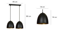 Elégante lampe à suspendre ANNIE Noir...