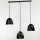 Suspension ANNIE noir 3 flammes oblongues