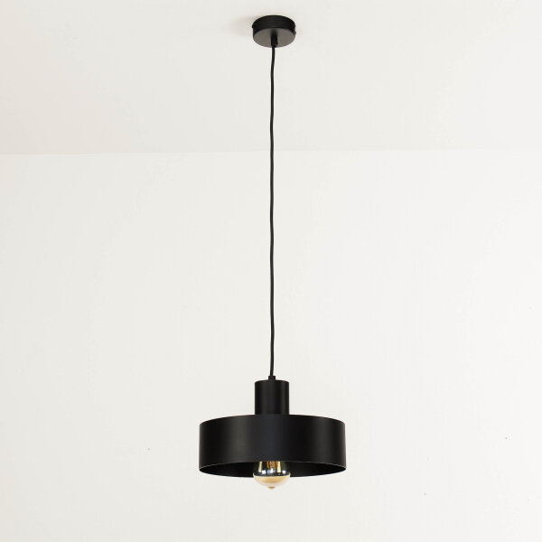 Suspension élégante noir forme dabat-jour rétro