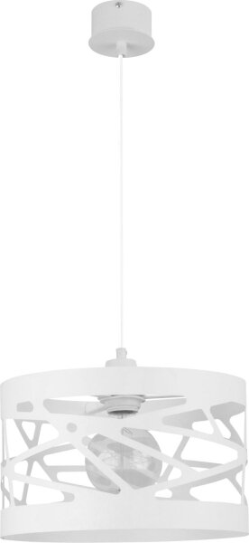 Lampe à suspendre moderne blanc Ferva abat-jour ouvert