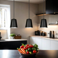 Lampe à suspendre avec abat-jour Noir Métal...