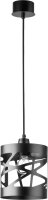 Suspension moderne noire Ferva abat-jour ouvert