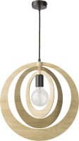 Lampe à suspendre design Glam en bois clair...