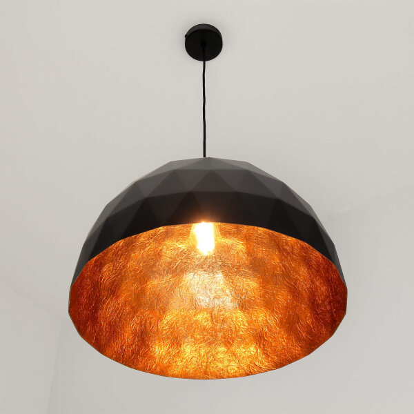 Lampe à suspendre design noir cuivre