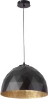 Lampe &agrave; suspendre design noir et or