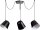 Longue lampe &agrave; suspendre Jawa 3 suspensions flexibles Noir